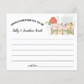 Farm Animals Advice for Parents to-be card Flyer (Vorne)