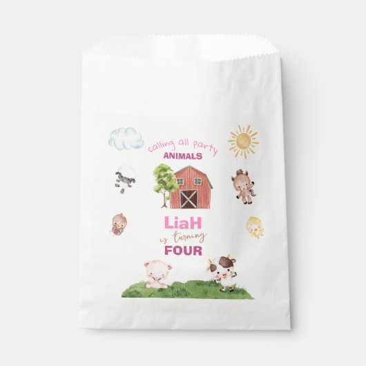 Farm animals Any Age Birthday Geschenktütchen (Vorderseite)
