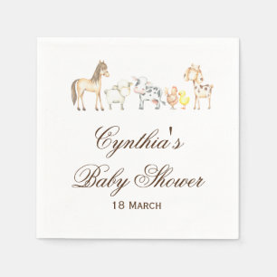 Farm Animals Baby Dusche Party Napkins Serviette