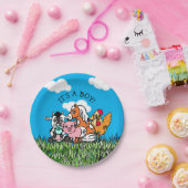 Farm Animals Baby-Dusche sein a Boy Pappteller (Party)