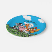 Farm Animals Baby-Dusche sein a Boy Pappteller (Schrägansicht)