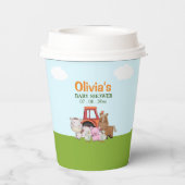 Farm Animals Baby Shower Party Pappbecher (Rückseite)