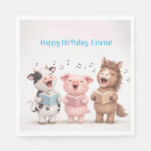 Farm Animals Band Geburtstag Serviette (Vorderseite)