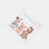 Farm Animals Band Geburtstag Serviette (Ecke)