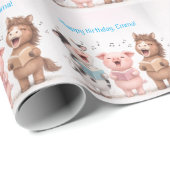 Farm Animals Band - singing Cow, Horse, Pig Geschenkpapier (Rolleneckpunkt)
