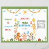 Farm Animals Barnyard Birthday Chip Bag Wrapper Flyer (Vorne)