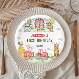 Farm Animals Barnyard Birthday Party Paper Plates Pappteller