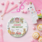 Farm Animals Barnyard Birthday Party Paper Plates Pappteller (Party)