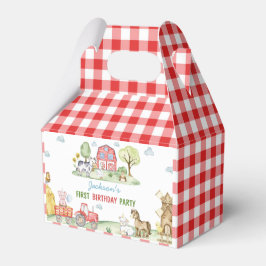 Farm Animals Barnyard Kids Birthday Favor Boxes Geschenkschachtel