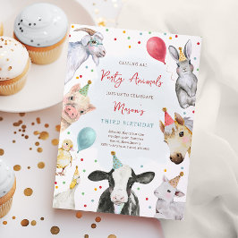 Farm Animals Birthday Boy Barnyard Birthday Party Einladung