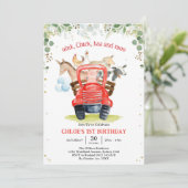 Farm Animals Birthday Invitation Einladung (Stehend Vorderseite)