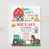 Farm animals Birthday kid Invitation Einladung (Vorderseite)