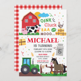 Farm animals Birthday kid Invitation Einladung