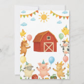 Farm Animals Birthday Party Invitation Einladung (Rückseite)