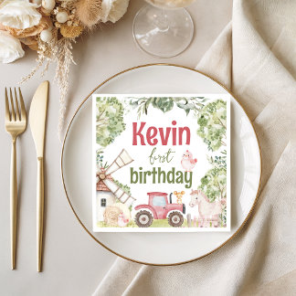 Farm Animals Birthday Party Napkins Serviette