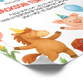 Farm Animals Birthday Party Time Capsule Sign Poster (Ecke)