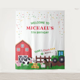 Farm animals birthday photobooth backdrop banner wandteppich