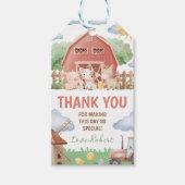 Farm Animals Birthday Thank You Card Geschenkanhänger (Vorderseite)