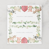 Farm Animals Buffet Food Labels Platzkarte (Außenseite Aufgefaltet)