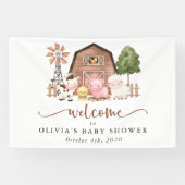 Farm Animals, Cute Animals, Baby Shower Welcome Banner (Horizontal)