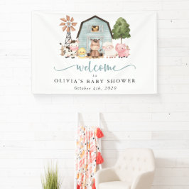 Farm Animals, Cute Animals, Baby Shower Welcome Banner
