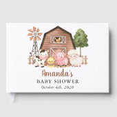 Farm Animals, Cute Animals, Barn, Baby Shower Gästebuch (Vorderseite)