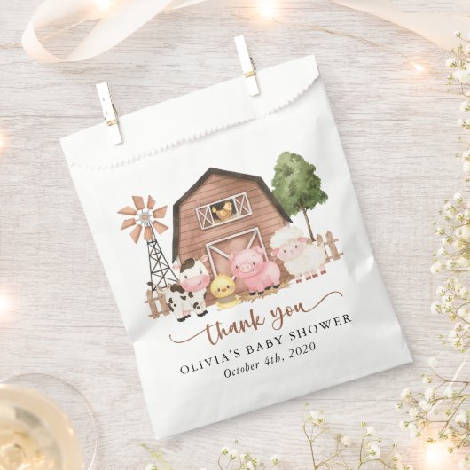 Farm Animals, Cute Animals, Barn, Baby Shower Geschenktütchen (Ausgeschnitten)