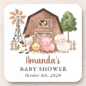 Farm Animals, Cute Animals, Barn, Baby Shower Getränkeuntersetzer (Vorderseite)