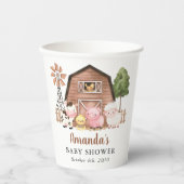 Farm Animals, Cute Animals, Barn, Baby Shower Pappbecher (Vorderseite)