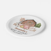 Farm Animals, Cute Animals, Barn, Baby Shower Pappteller (Schrägansicht)