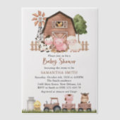 Farm Animals, Cute Animals, Barn, Baby Shower Pergament Einladungen (Vorderseite)