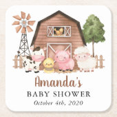 Farm Animals, Cute Animals, Barn, Baby Shower Rechteckiger Pappuntersetzer (Vorderseite)