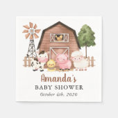 Farm Animals, Cute Animals, Barn, Baby Shower Serviette (Vorderseite)