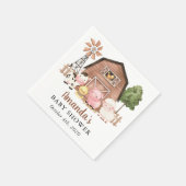 Farm Animals, Cute Animals, Barn, Baby Shower Serviette (Ecke)