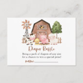 Farm Animals, Cute Animals, Barn, Diaper Raffle Begleitkarte (Vorderseite)