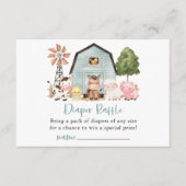 Farm Animals, Cute Animals, Barn, Diaper Raffle Begleitkarte (Vorderseite)