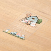 Farm Animals, Cute Animals, Barn, First Birthday Acryleinladungen (Ablage )