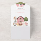 Farm Animals, Cute Animals, Barn, First Birthday All In One Einladung (Außenbereich)