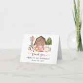 Farm Animals, Cute Animals, Barn, First Birthday Dankeskarte (Vorderseite)