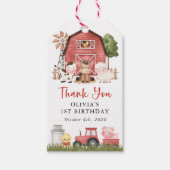 Farm Animals, Cute Animals, Barn, First Birthday Geschenkanhänger (Vorderseite)