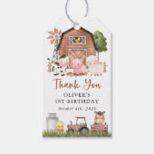 Farm Animals, Cute Animals, Barn, First Birthday Geschenkanhänger (Vorderseite)
