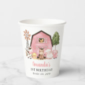 Farm Animals, Cute Animals, Barn, First Birthday Pappbecher (Vorderseite)