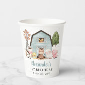 Farm Animals, Cute Animals, Barn, First Birthday Pappbecher (Vorderseite)
