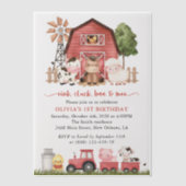 Farm Animals, Cute Animals, Barn, First Birthday Pergament Einladungen (Vorderseite)