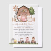 Farm Animals, Cute Animals, Barn, First Birthday Pergament Einladungen (Versetzt)