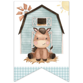 Farm Animals, Cute Animals, Barn, First Birthday Wimpelkette
