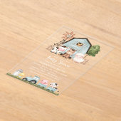 Farm Animals, Cute Animals, Blue Barn, Baby Shower Acryleinladungen (Ablage )