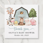 Farm Animals, Cute Animals, Blue Barn, Baby Shower Geschenkanhänger (Vorderseite)