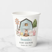 Farm Animals, Cute Animals, Blue Barn, Baby Shower Pappbecher (Rückseite)