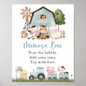Farm Animals, Cute Animals, Blue Barn, Momosa Bar Poster (Vorne)